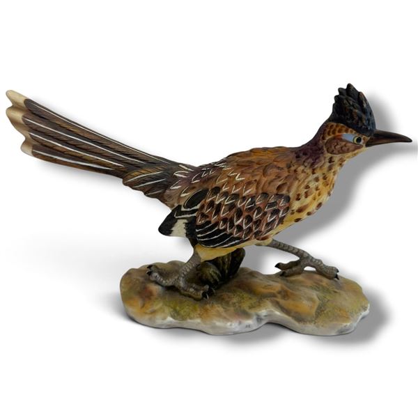 OMC Mexico Limited Edition Painted Ceramic Roadrunner Figurine on Naturalistic Base, 57/156