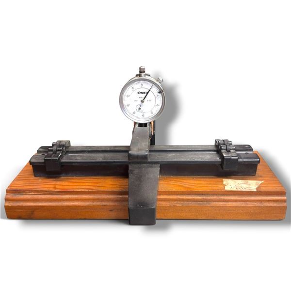 Phaett Crossbow Draw Weight Testing Gauge w Dial Indicator, Steel Fixture & Wood Base, Archery Tool