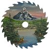 Image 3 : Angela King Bear Print & Two Signed Folk Art Landscapes, Including Painted Saw Blade