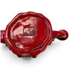 Image 6 : Red Glazed Relief Ceramic Teapot & Green Stone-Appearance Hanging Ornament 4.5" Tall