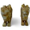 Image 2 : Pair of Chinese-Style Carved Mottled Hardstone Mythical Beast Figures 5x3"