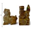Image 2 : Two Chinese-Style Carved Hardstone Mythical Beast Figures, One with Seal-Form Base