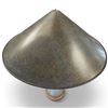 Image 4 : Modern Ceramic Table Lamp, Blue-Green & Ochre Base, Wide Conical Metal Shade, 30 In. Tall