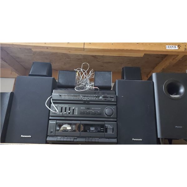 Panasonic Home Double Cassette Stereo System with Additional Pioneer Speaker