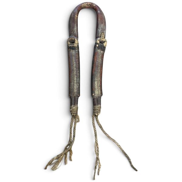 Vintage Wooden Equestrian Hames w Metal Connectors & Rope 40" Long