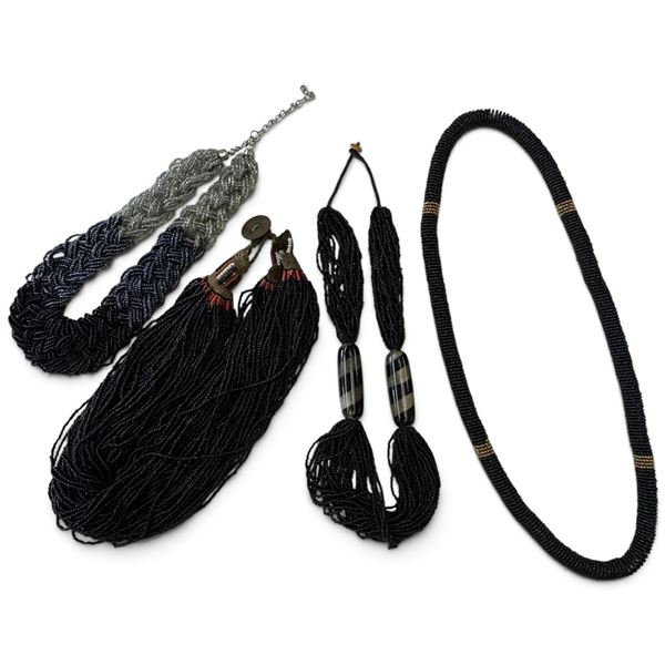 Group of 4 Seed Bead Necklaces with Accent Beads