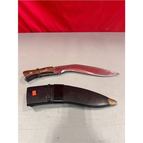 Nepalese Gurkha-Style Kukri Knife w/ Leather Scabbard