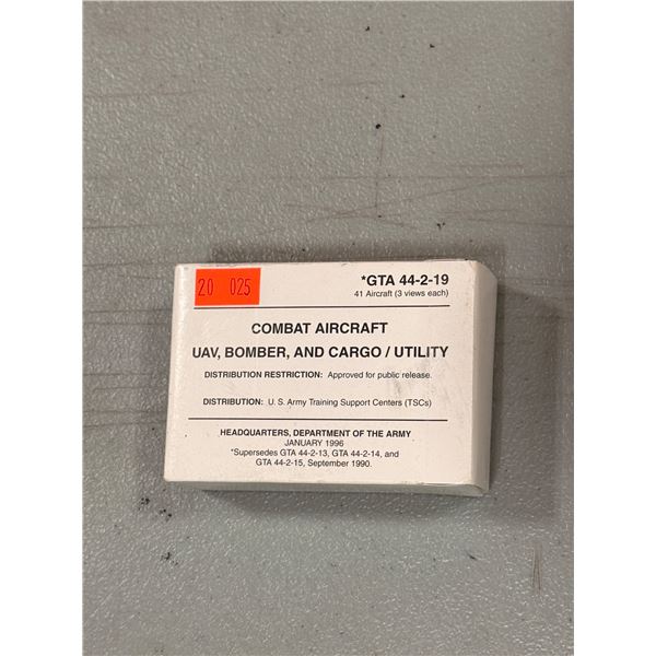 VTG 1996 U.S. Army Combat Aircraft Recognition Training Cards