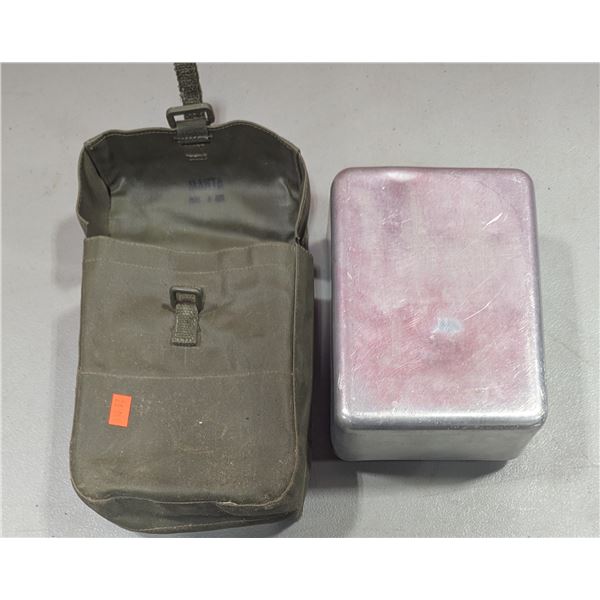 VTG Canadian Military Wear-Ever Aluminum Mess Tin w/ Canvas Pouch