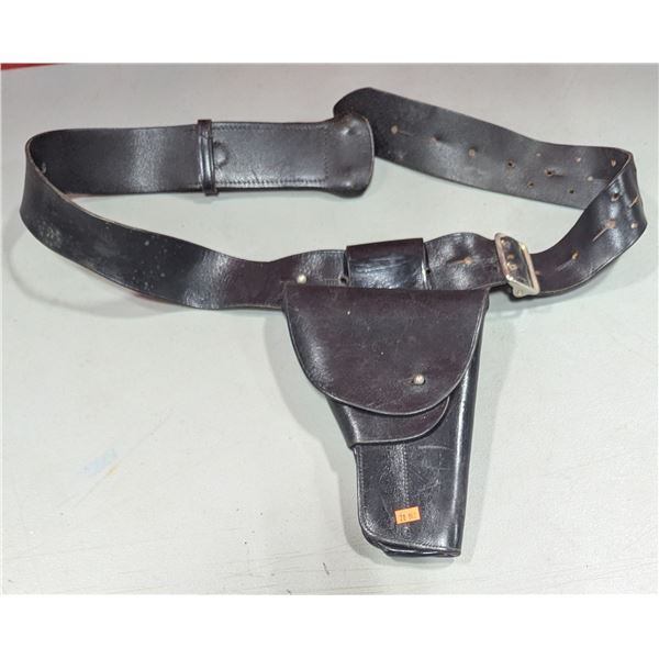 VTG 1980 J.E. Lortie Canadian Police Leather Pistol Belt w/ Holster