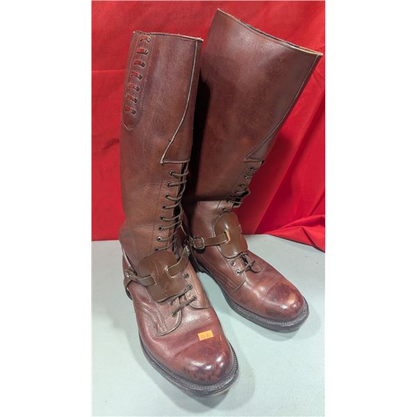 VTG Canadian Military Brown Leather Cavalry Riding Boots