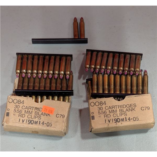 2 Boxes VTG Canadian Forces IVI C79 5.56mm Blank Cartridges w/ 10-Rd Clips