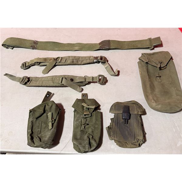 VTG Variety Lot of Assorted Military Canvas w/ Pouches & More