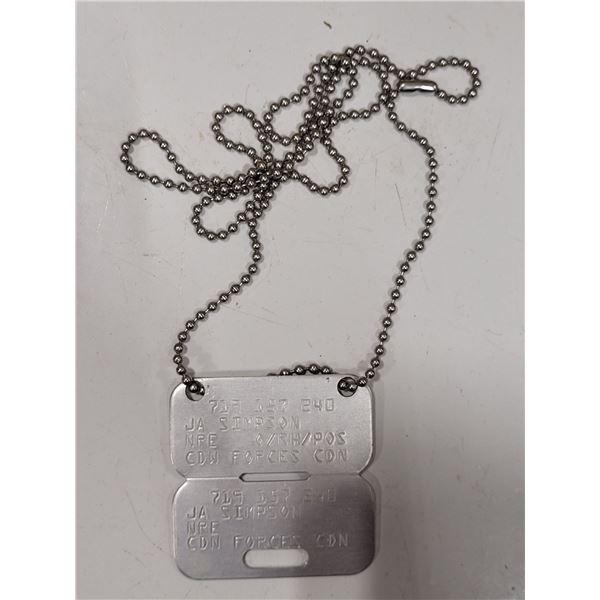 VTG Canadian Forces Aluminum Breakaway Dog Tags - J.A. Simpson