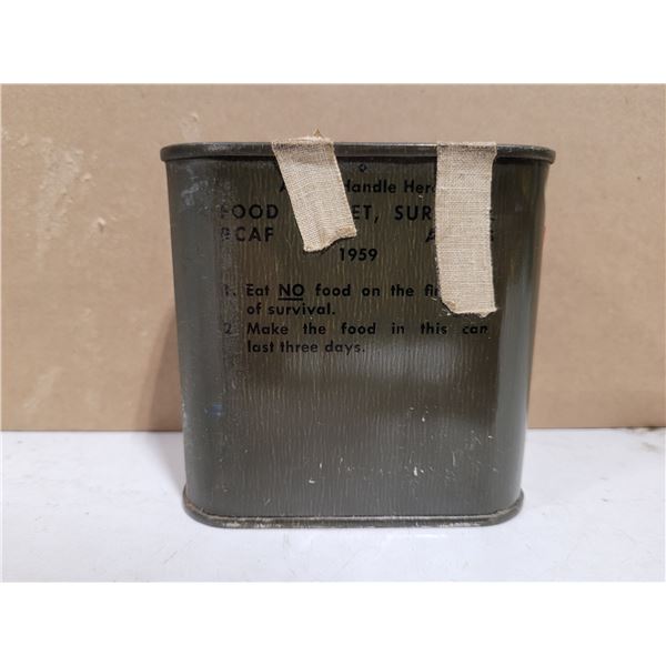VTG 1959 RCAF AFFP-3 Food Packet Survival Emergency Ration Tin