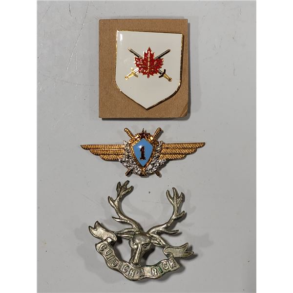 VTG Military Badge Lot - Canadian Army, Soviet Pilot Wings & Seaforth Highlanders