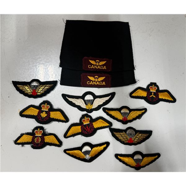 VTG Canadian Airborne & Parachutist Wing Insignia Patch Lot w/ CANADA Tabs
