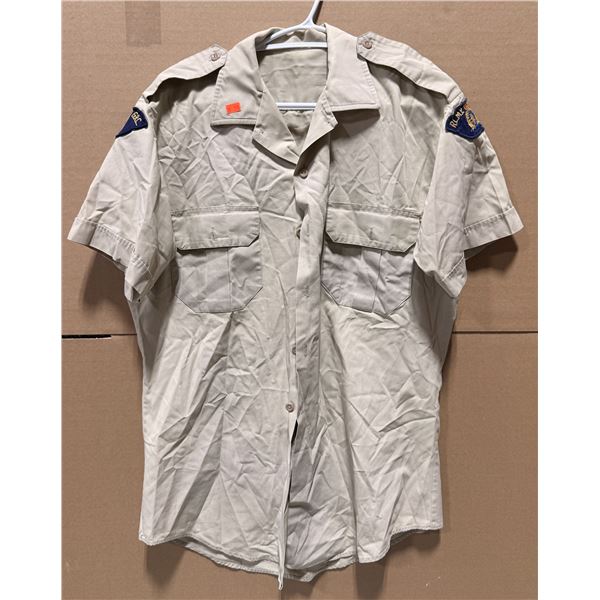 VTG RCMP/GRC Khaki Short Sleeve Uniform Shirt w/ Shoulder Patch