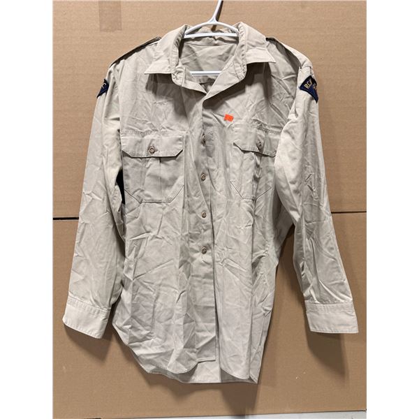 VTG RCMP/GRC Khaki Long Sleeve Uniform Shirt w/ Shoulder Patch