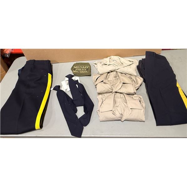 VTG RCMP Lot w/ Uniform Pants, Khaki Short Sleeves, Ties & Patch