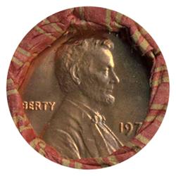 1975D Lincoln Cent RARE Never Opened Original Bank Roll 50 GEMS (COI-5498M)