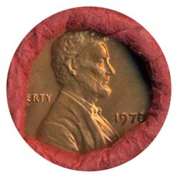 1970 Lincoln Cent RARE Never Opened Original Bank Roll 50 GEMS (COI-5490M)