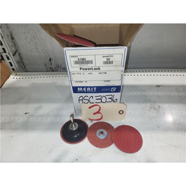 Box(50) of MERIT PowerLock Disc 3" Gr.36 with Mandrel