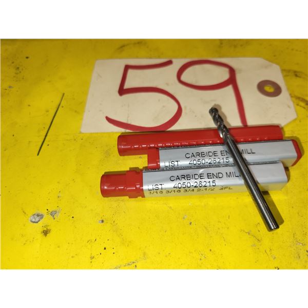 Set(2) of Solid Carbide BallNose End Mill 3/16" 4fl.