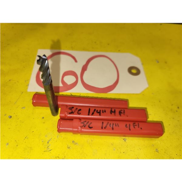 Set(2) of Solid Carbide End Mill 1/4" 4fl.