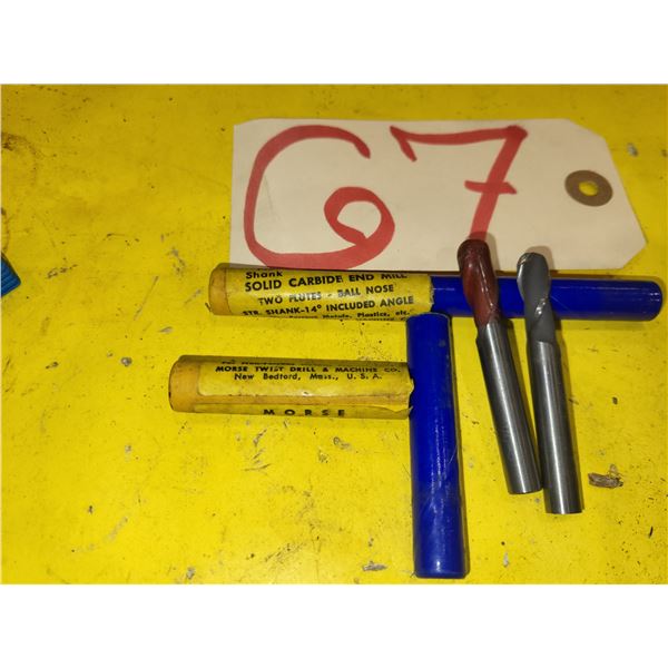 Set(2) of New Morse Solid Carbide BallNose End Mill 5/16" 4fl.