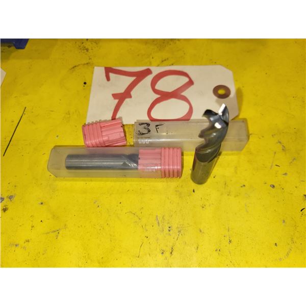 Set(2) of Solid Carbide End Mill 1/2" 3fl. Regrinded tip