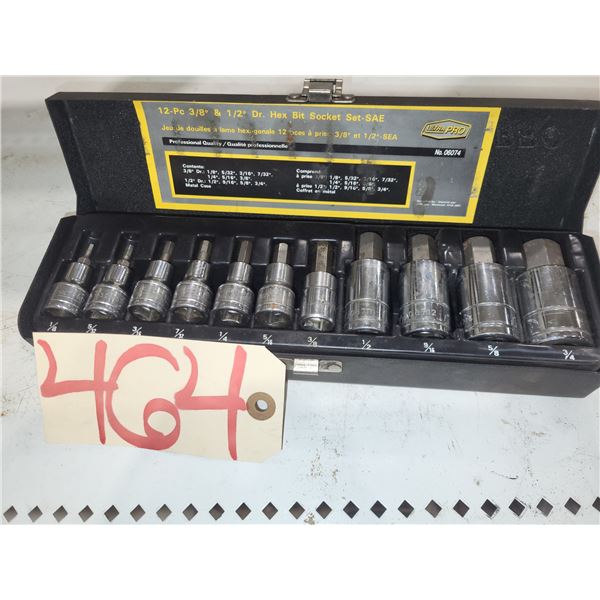 UltraPro 12pcs 3/8" & 1/2" dr. Hex Bit Socket Set