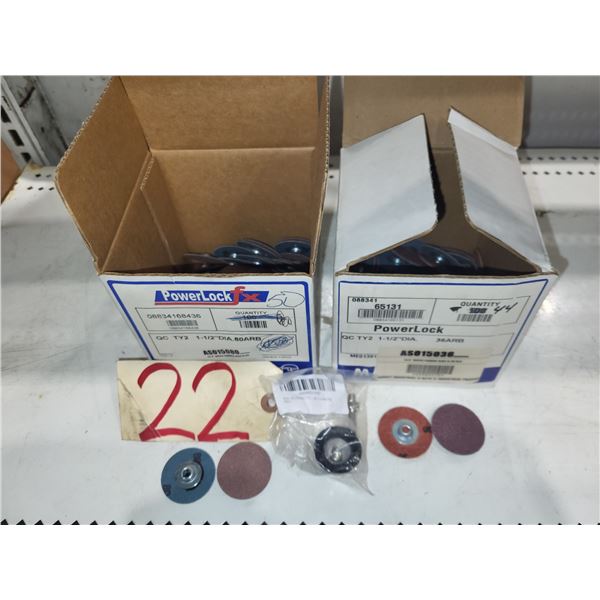 Set(2) of MERIT PowerLock 1"1/2 Gr.36 & 80 with Mandrel