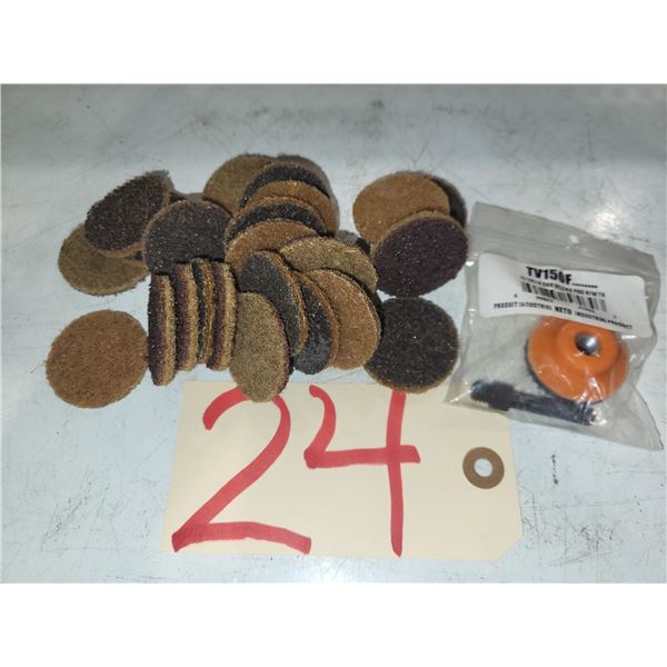 Lot of Velcro Disc 1"1/2 Gr.Coarse with Mandrel
