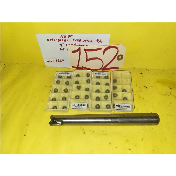 New Mitsubishi Indexable Feed Mill 3/4" with Inserts(39)