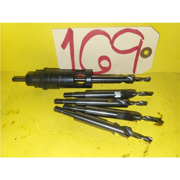 Lot(5) of Carbide Threaded StepDrill 4,82mm-10mm with Mandrel