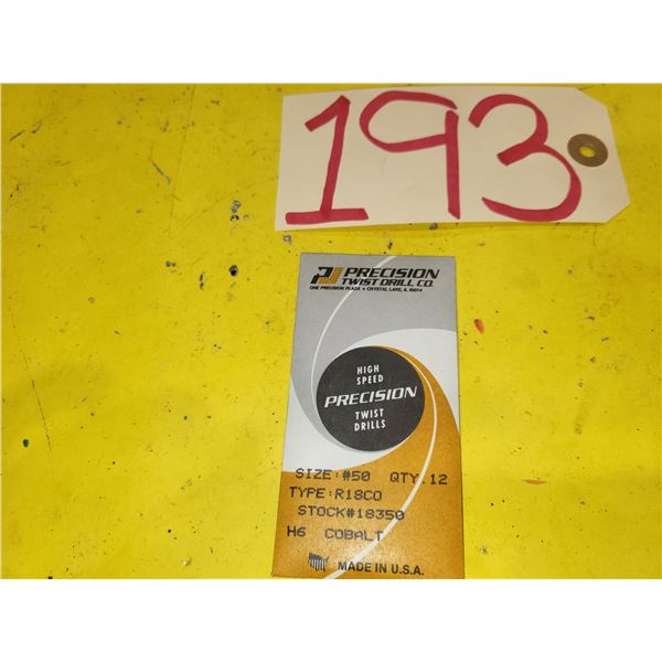Lot(10) of Cobalt Precision Twist Drill #50