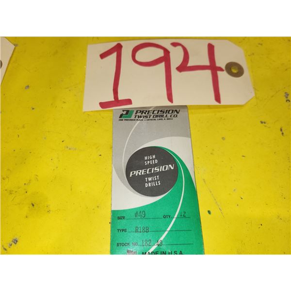Lot(12) of Precision Twist Drill #49