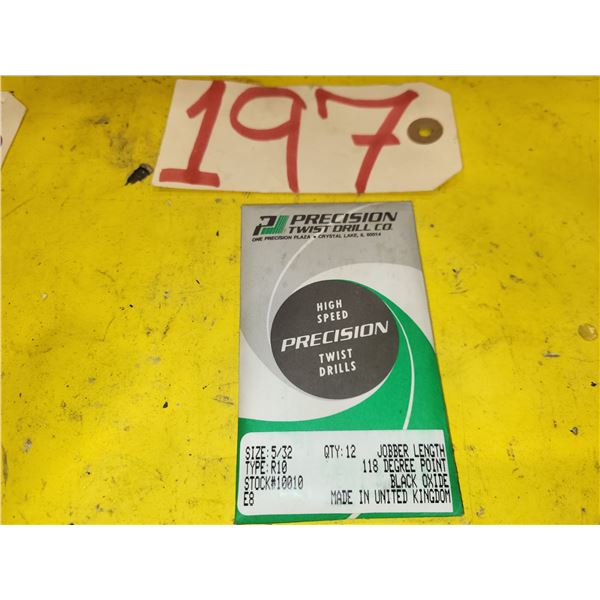 Lot(12) of Precision Twist Drill 5/32"