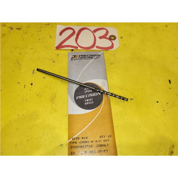 Lot(12) of Cobalt Precision Twist Drill #16 (for tap 12-24)