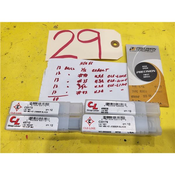 Lot(60) of Cle-Line / PTD COBALT Drill