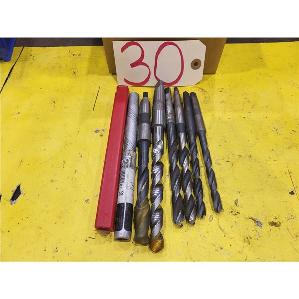 Lot(8) of Taper Shank Drill under 1/2"