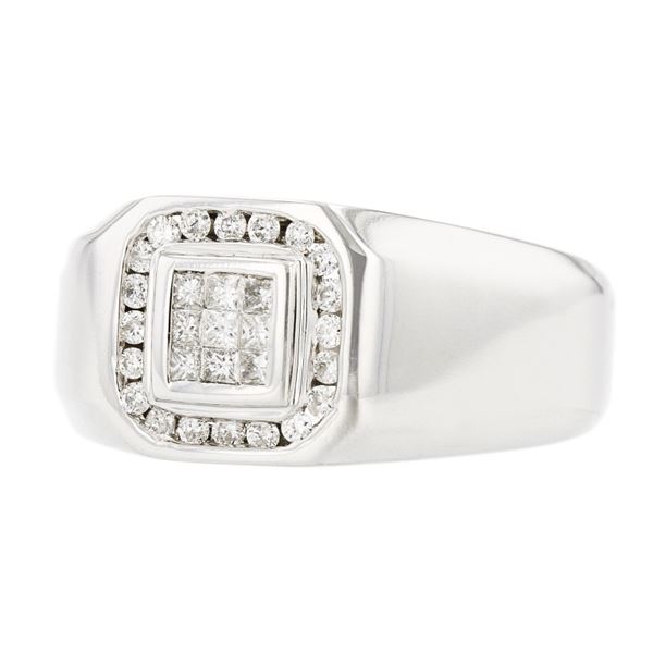 14K White Gold 0.60ctw Diamond Ring