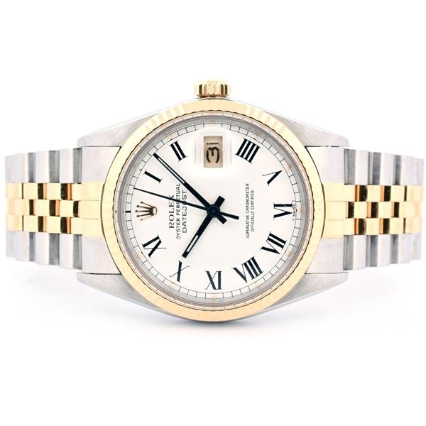 Rolex DateJust YG/SS White Buckley 36 Wristwatch