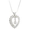 Image 2 : 14K White Gold 1.91ctw Diamond Heart Pendant