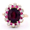 Image 1 : 14K Yellow Gold 3.50ct Ruby & 1.20ct Diamond Ring