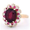 Image 2 : 14K Yellow Gold 3.50ct Ruby & 1.20ct Diamond Ring