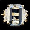 Image 7 : 14K Gold 6.00ct Aquamarine & 0.15ct Diamond Ring
