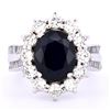 Image 1 : 14K Gold 4.50ct Sapphire & 1.50ctw Diamond Ring