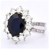 Image 6 : 14K Gold 4.50ct Sapphire & 1.50ctw Diamond Ring